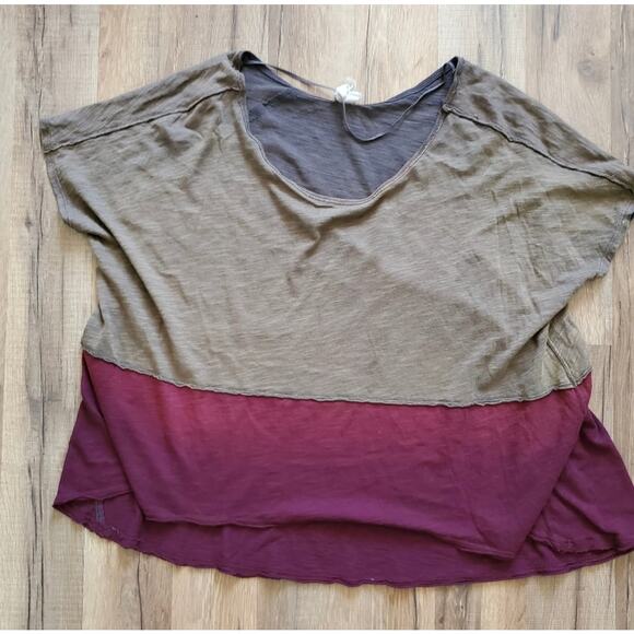 Free People Midnight Colorblock Ombre Hi-Low Tee XS - Picture 4 of 8